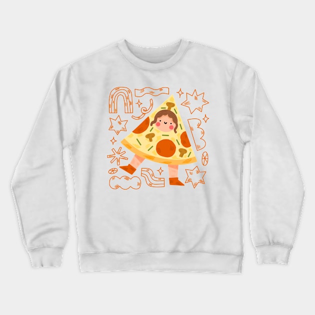 Pizza girl Crewneck Sweatshirt by Mangayubecik